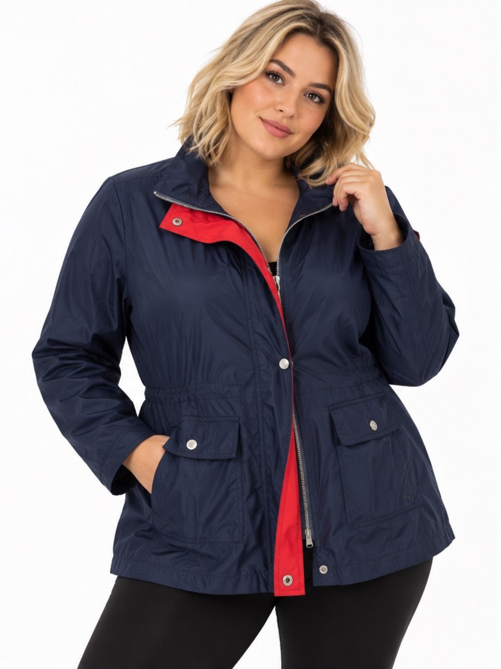 Outbrook Woman Navy Lightweight Rain Jacket Windbreaker Women’s 2X